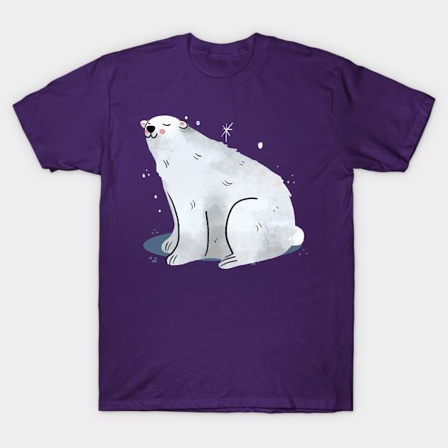 Polar Bear Painting Hand Drawn T-Shirt by Mako Design 